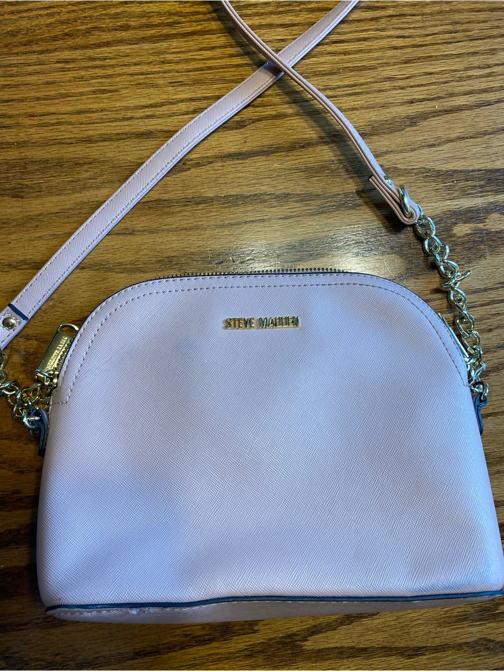 Steve Madden Light Pink Dome Crossbody with Gold Hardware, vegan leather